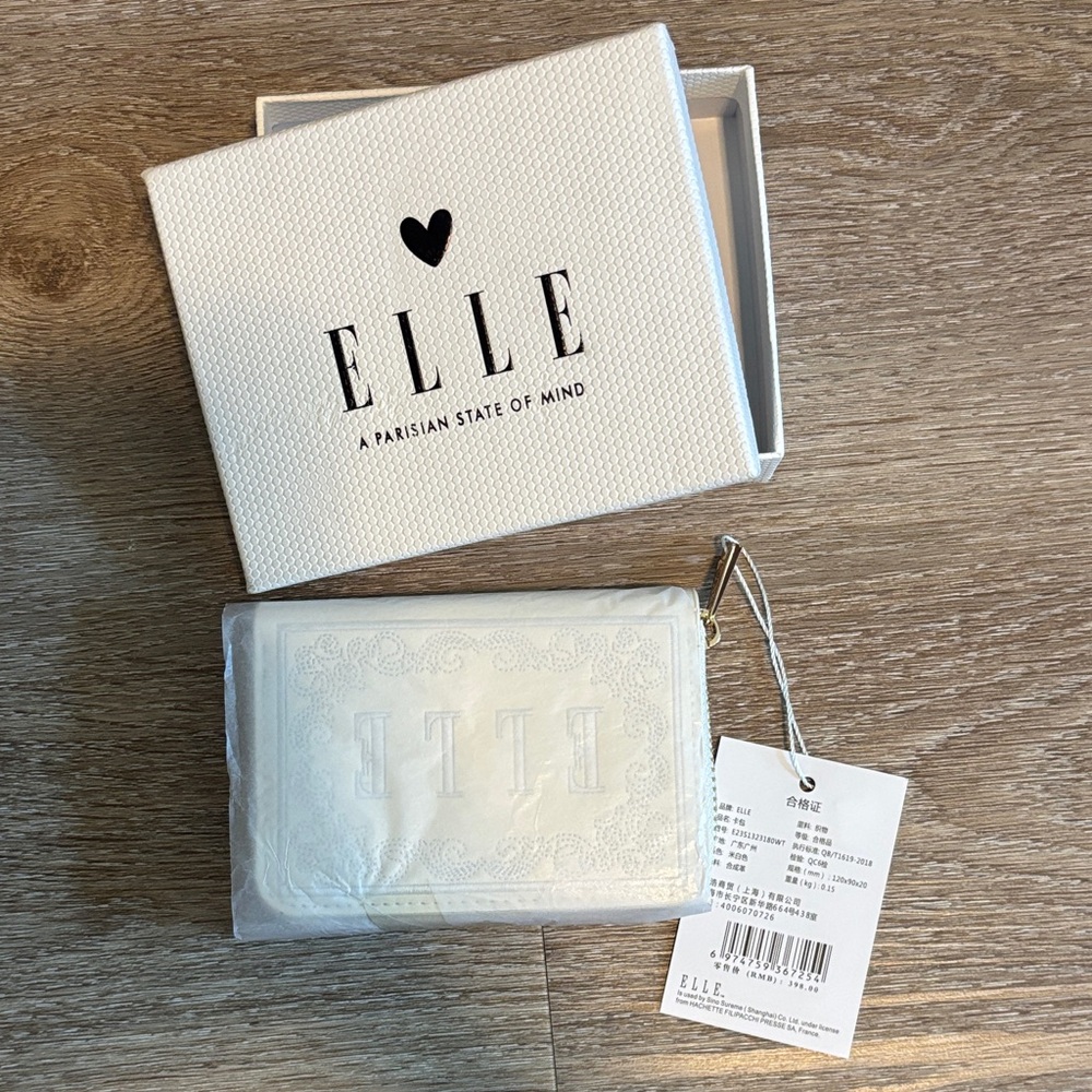 Elle Cream Embossed Wallet